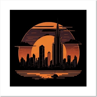 sunset city Posters and Art